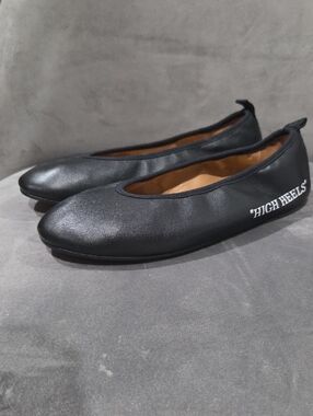 Off-White Black 'HIGH HEELS' Leather Ballet Flats